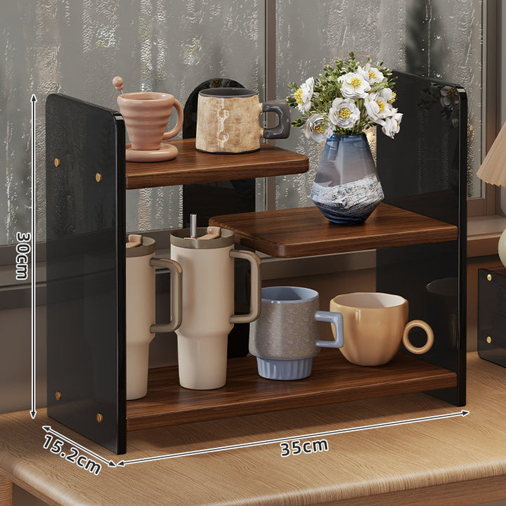 Compact Two-Tier Acrylic Countertop Cup & Mug Organizer