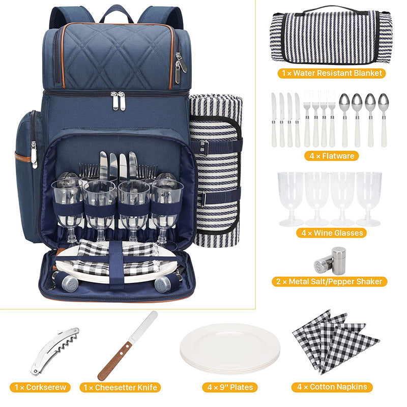 Picnic Backpack with Comprehensive Dish Set Kalsten