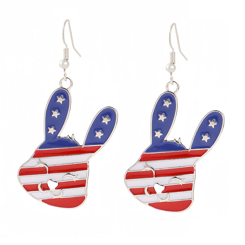Women nan enamel horseshoe earrings with star motif and fishhook closure Kalsten