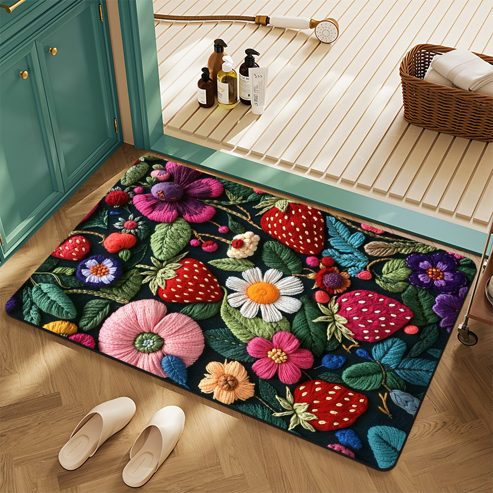 Floral Pattern Bath Mat Kalsten