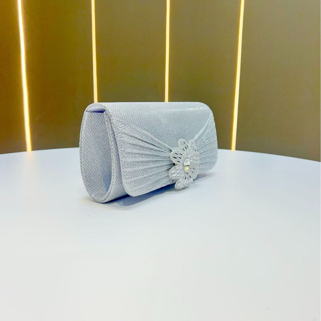Decorative Rhinestone Flower Evening Clutch