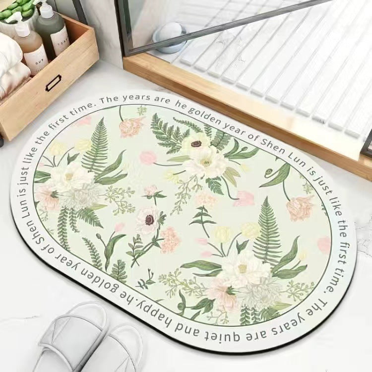 Leaf Patterned Bath Mat Kalsten