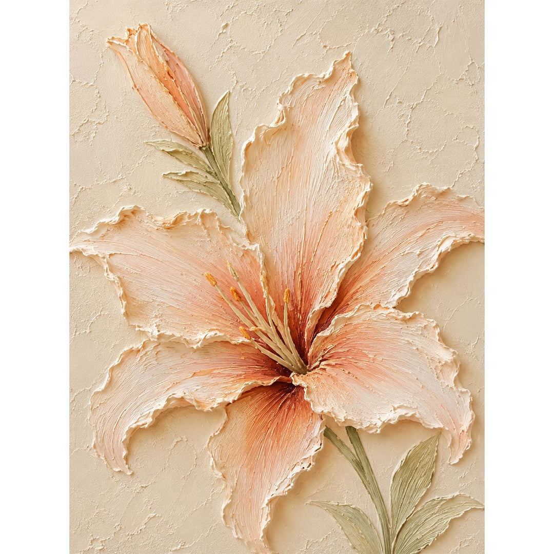 Floral Relief Textured Canvas Artwork