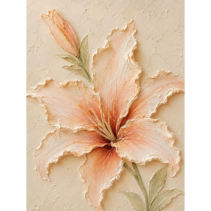 Floral Relief Textured Canvas Artwork