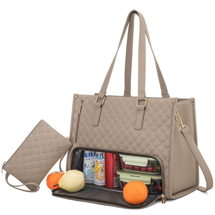Stylish Quilted Insulated Lunch Tote Kalsten