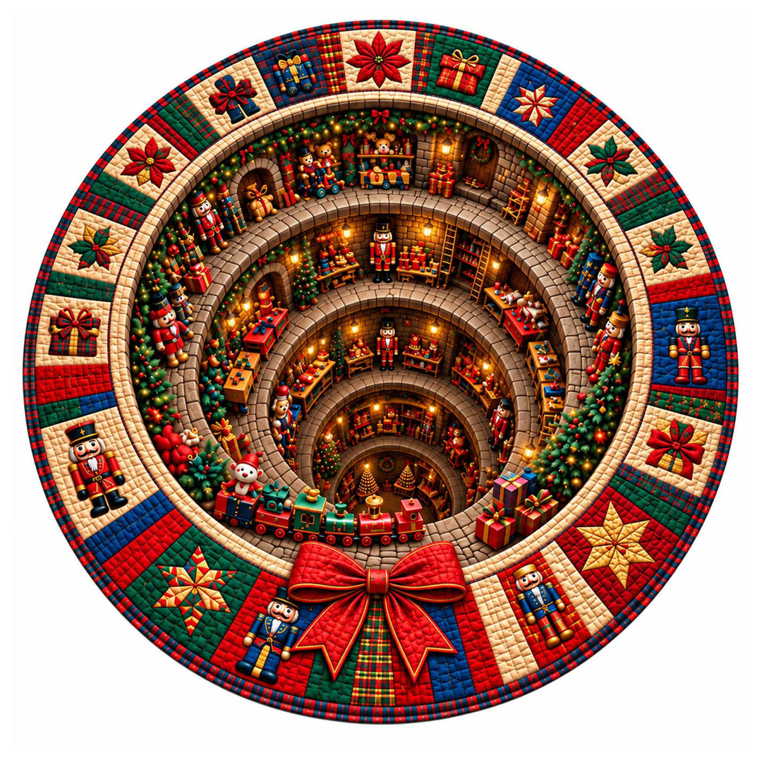 Festive Santa Claus Themed Round Mat for Home