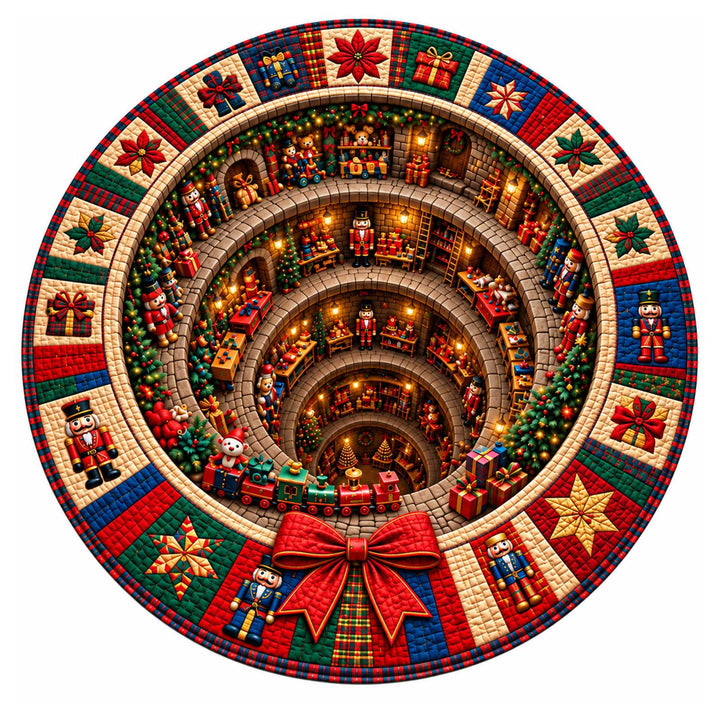 Festive Santa Claus Themed Round Mat for Home