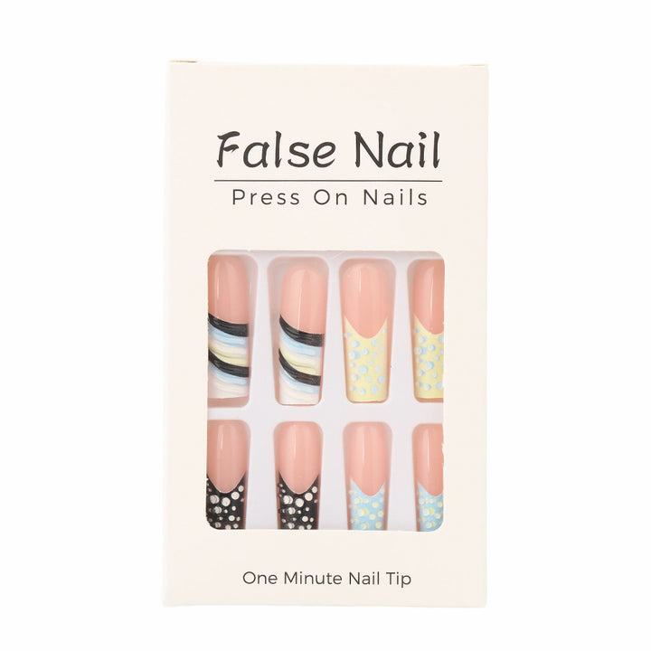 Artificial Nail Set with Stylish Geometric Designs Kalsten