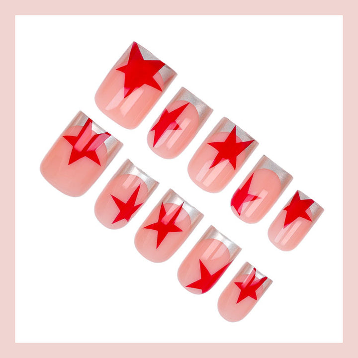 Acrylic nail set with glamorous star designs Kalsten