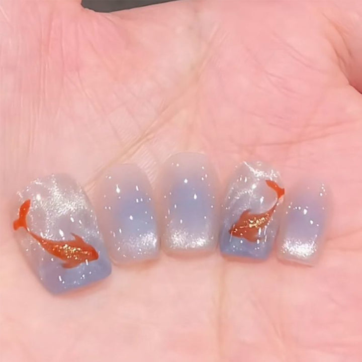 Glamorous Press-On Nail Art Set with Stylish Gemstone Accents Kalsten
