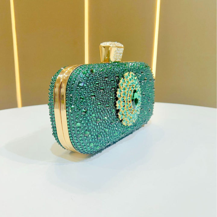 Decorative Gem-Studded Evening Clutch
