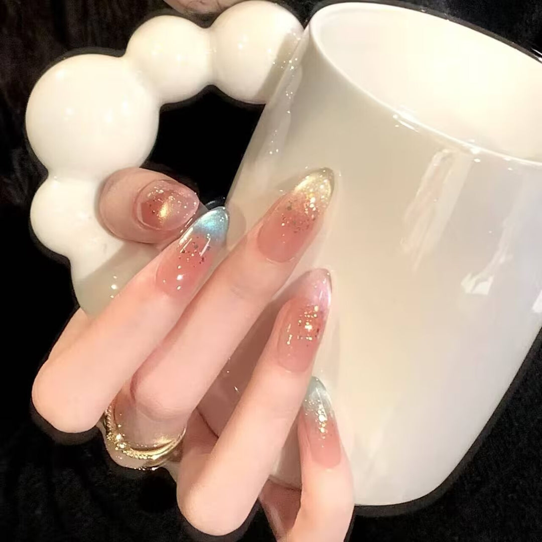 Glittery Ombre Nail Extensions Kalsten