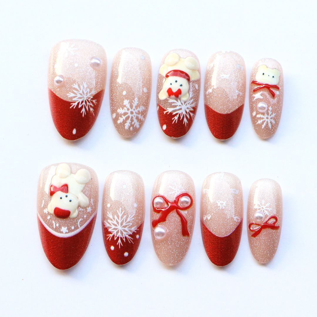 Holiday-Themed Decorative Press-On Nails