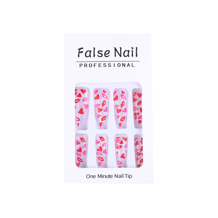 Artificial nail tips with heart motifs Kalsten