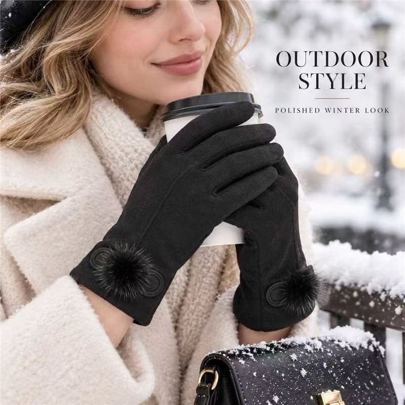 Winter Plaid Pattern Touchscreen Gloves Kalsten