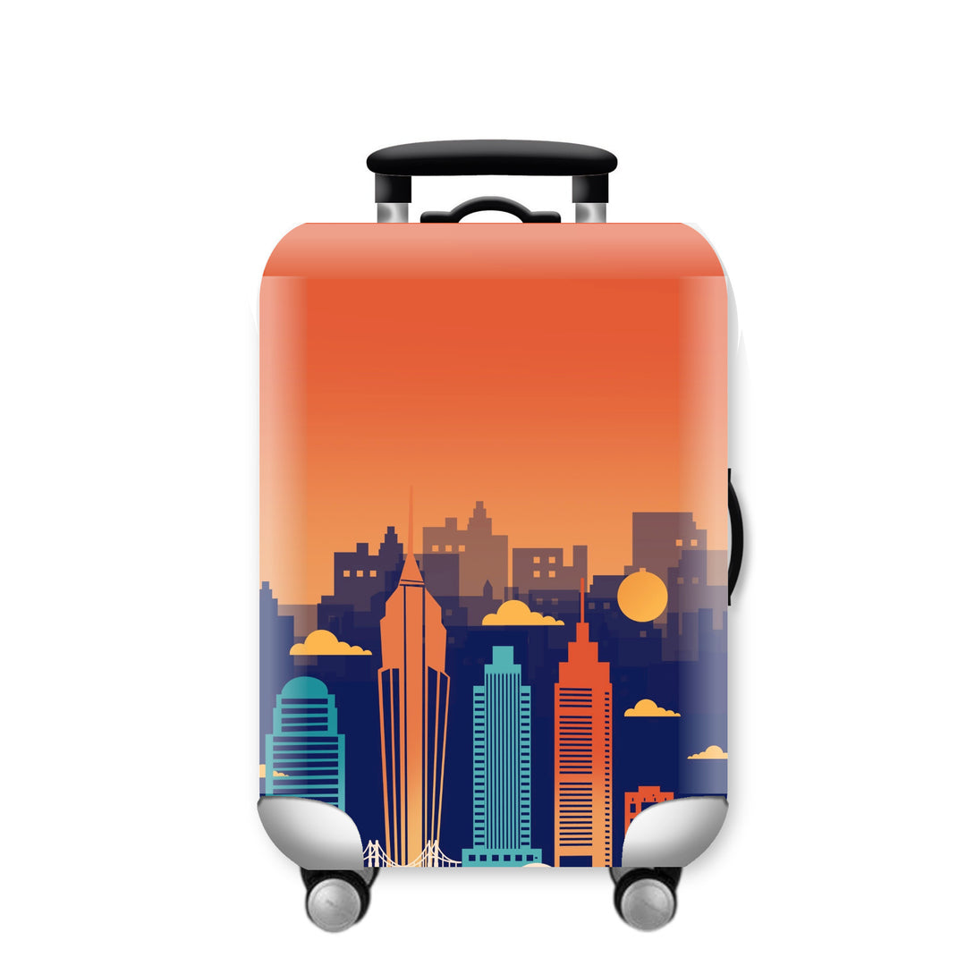 Unisex Hard Shell Travel Suitcase with Urban Skyline Design Kalsten