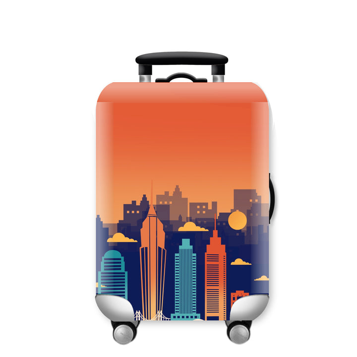 Unisex Hard Shell Travel Suitcase with Urban Skyline Design Kalsten