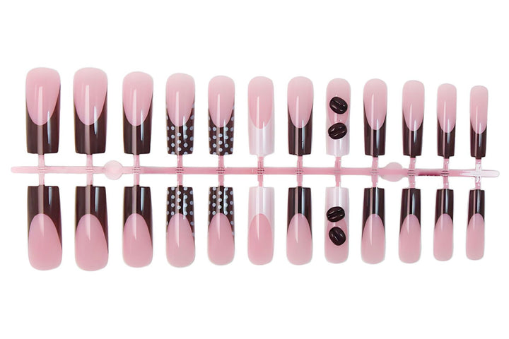 Artificial nail set with elegant chocolate and coffee creations Kalsten