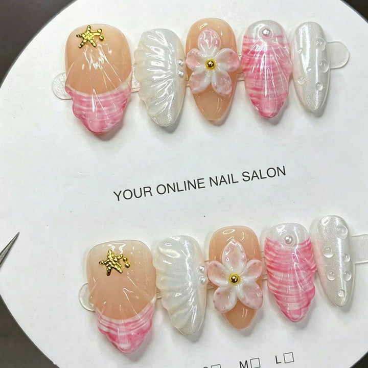 Decorative Floral Press-On Nail Art Set