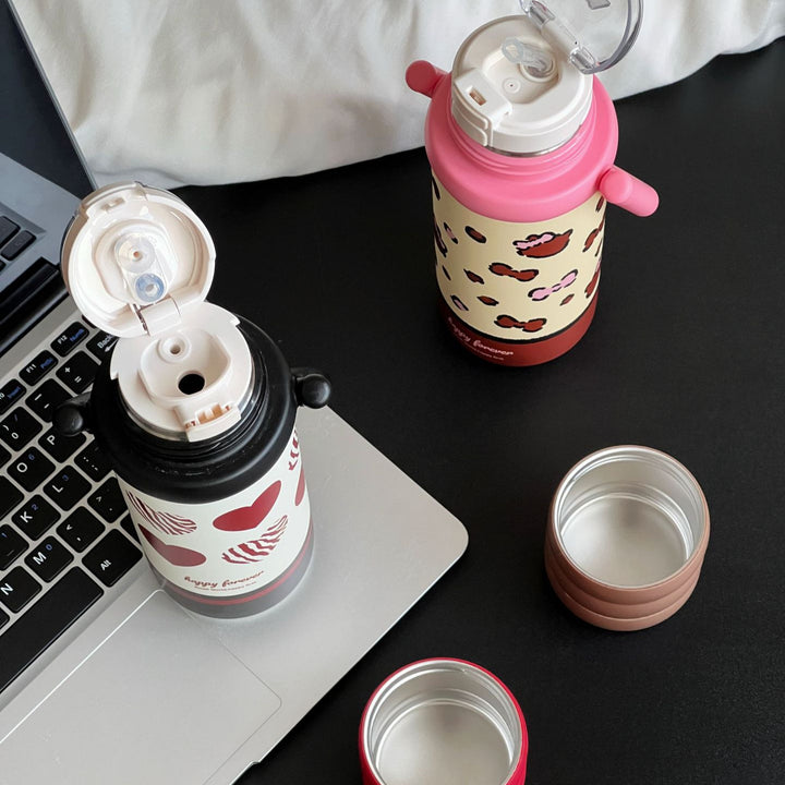 Ladies Insulated Drink Bottle with Design and Practical Handle Kalsten