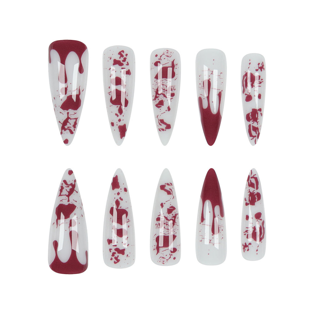 Gothic Blood-Drip Stiletto Nails Kalsten