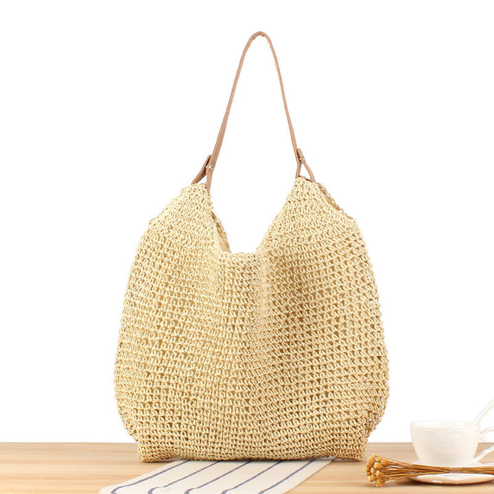 Handbag Made from Hand-Knotted Natural Material with Extra Large Storage Kalsten
