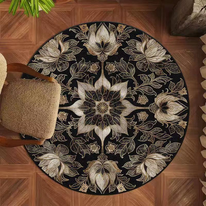 Floral Design Round Area Rug Kalsten