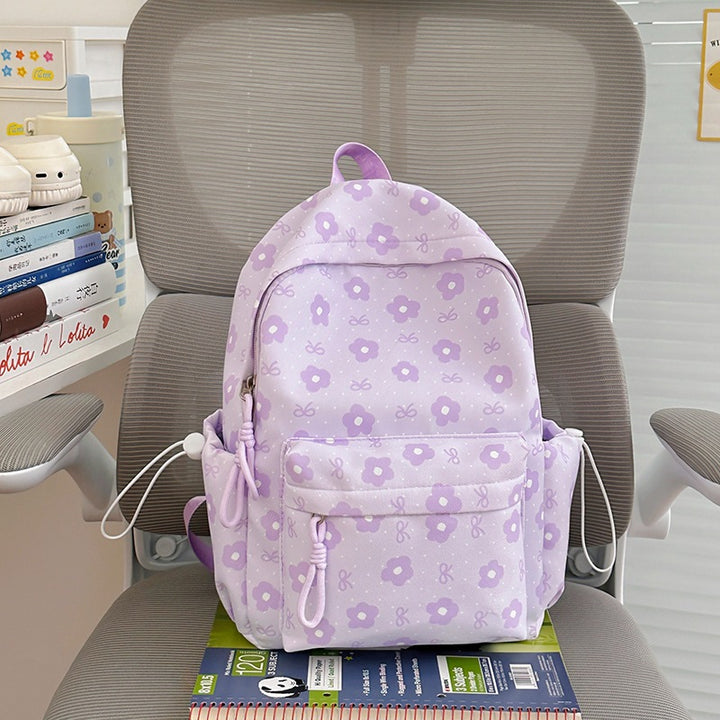 Cute Character Design Floral School Backpack