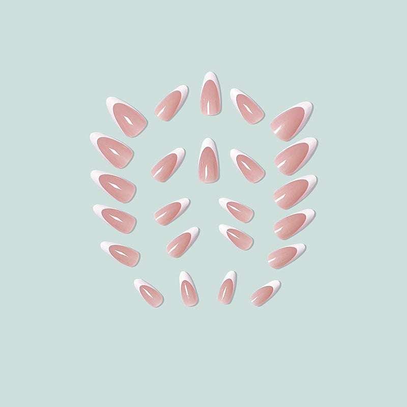 Stiletto artificial nails with elegant French design Kalsten