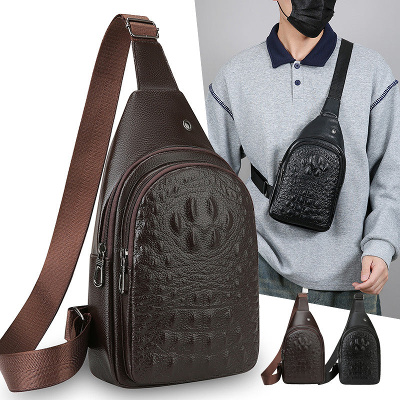 Stylish Crocodile Texture Sling Bag