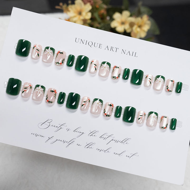 Holiday-Themed Press-On Nail Art