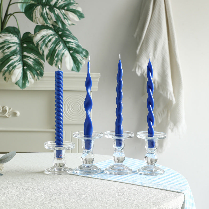 Sculptural Ribbon-Twist Taper Candle Set