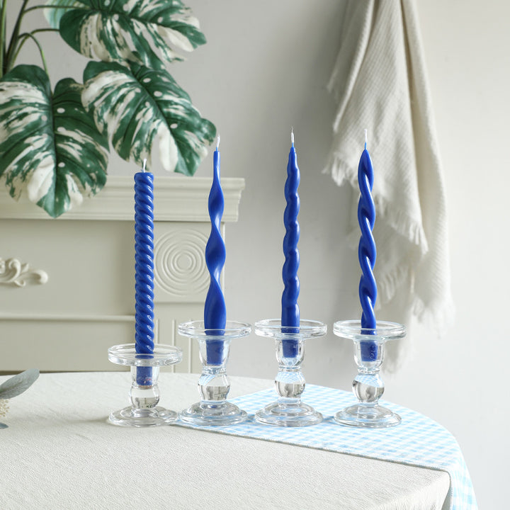 Sculptural Ribbon-Twist Taper Candle Set
