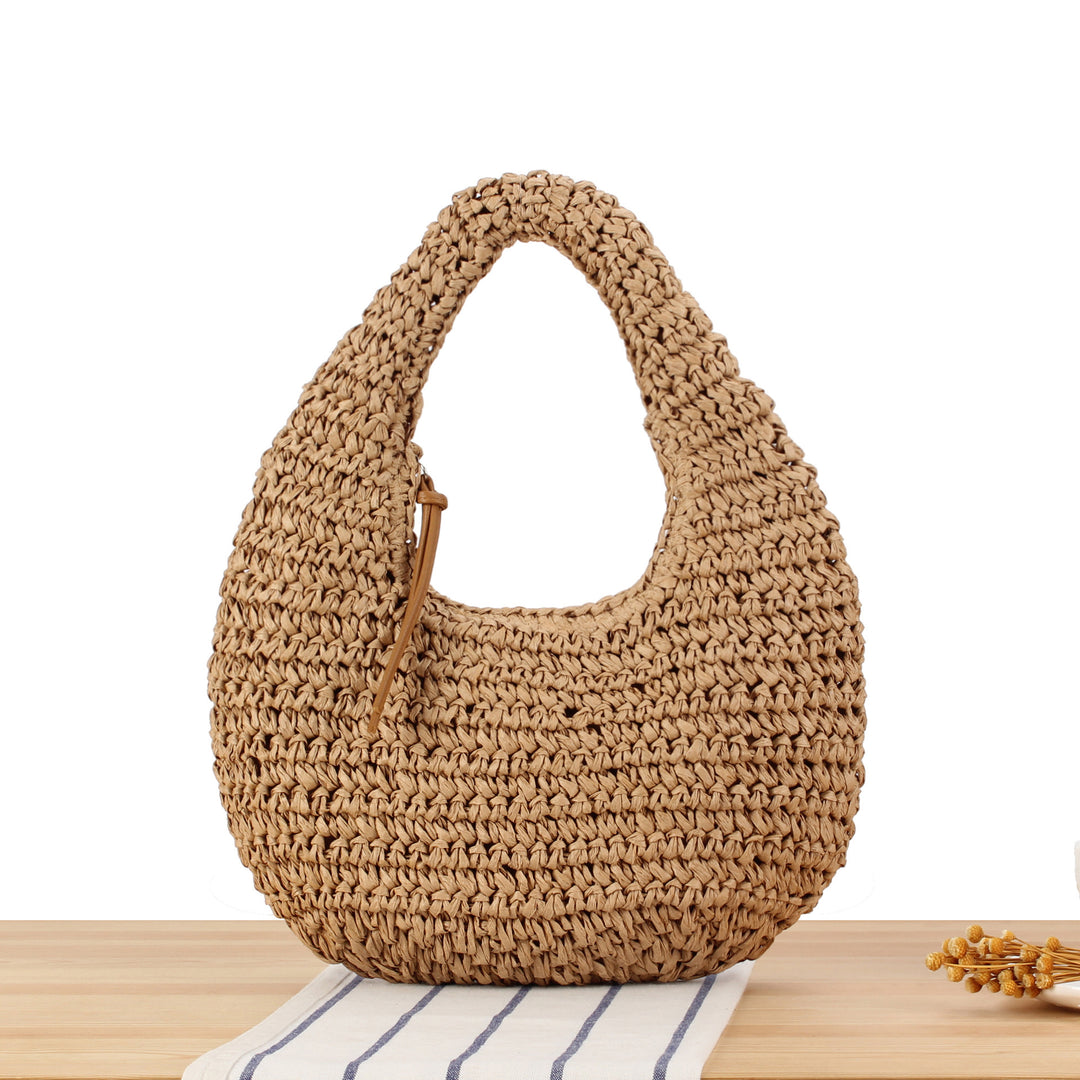 Hand-knotted shoulder bag made of natural material Kalsten