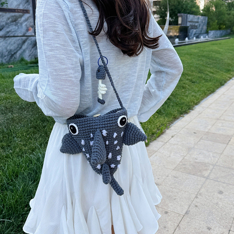 Cute Whale-Themed Crochet Mini Backpack