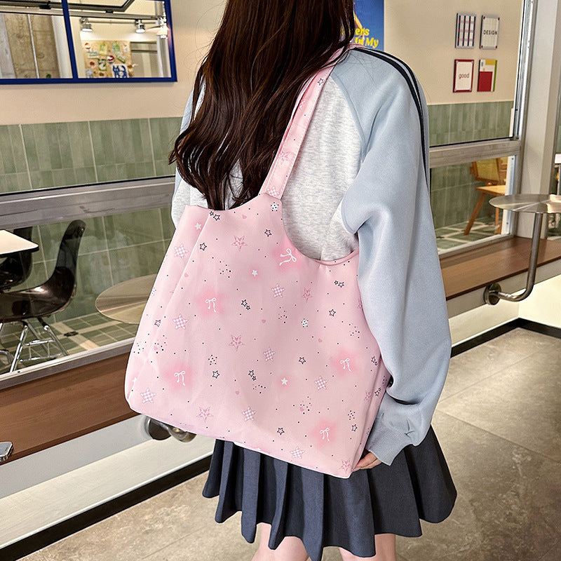 Star-Patterned Reusable Shopping Tote