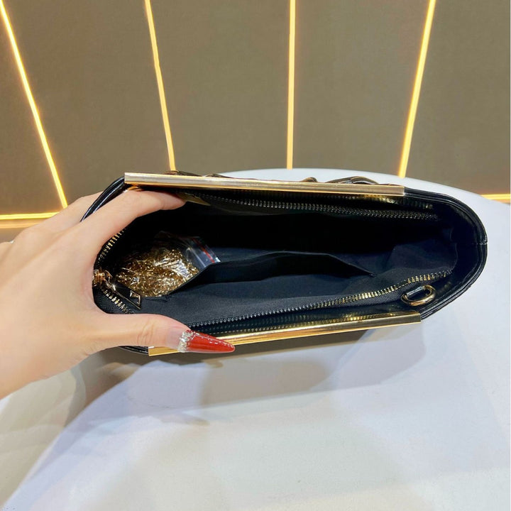 Pleated Chain Strap Evening Handbag