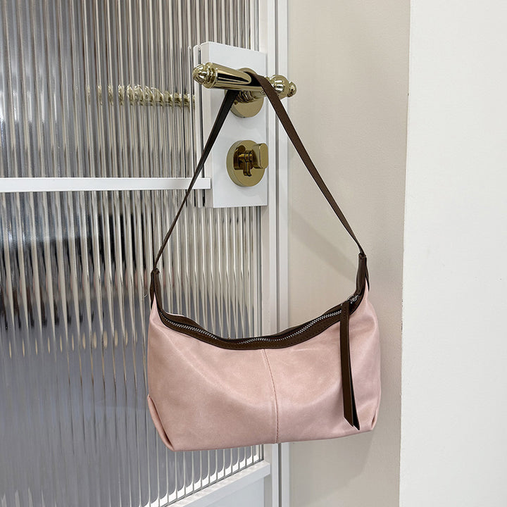 Sleek Zippered Shoulder Bag