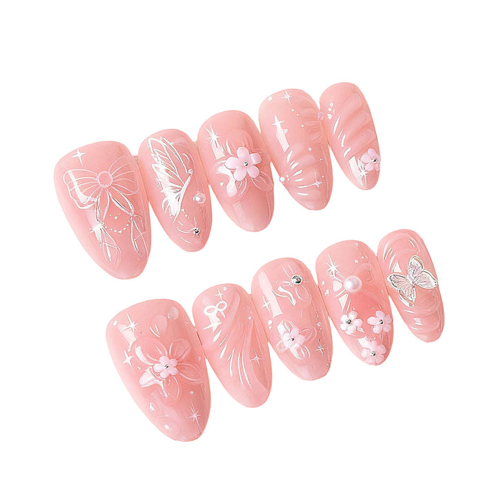 Decorative Floral Press-On Nail Art Set Kalsten