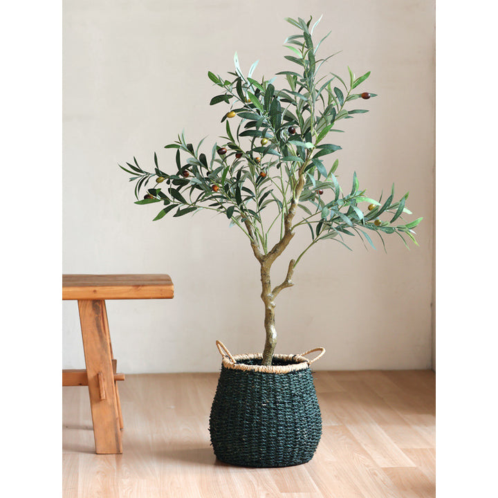 Handcrafted storage basket with natural details Kalsten