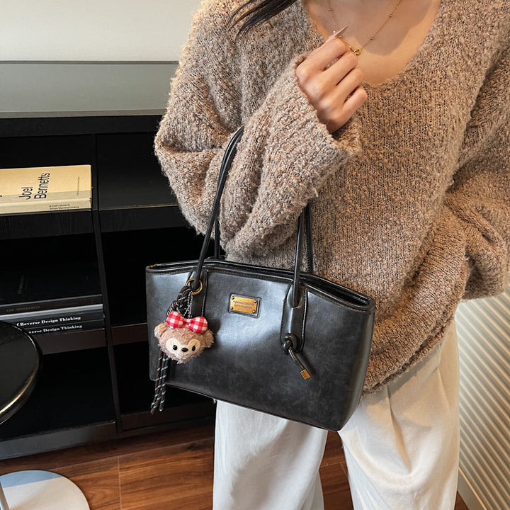 Classic Structured Leather Tote Bag Kalsten