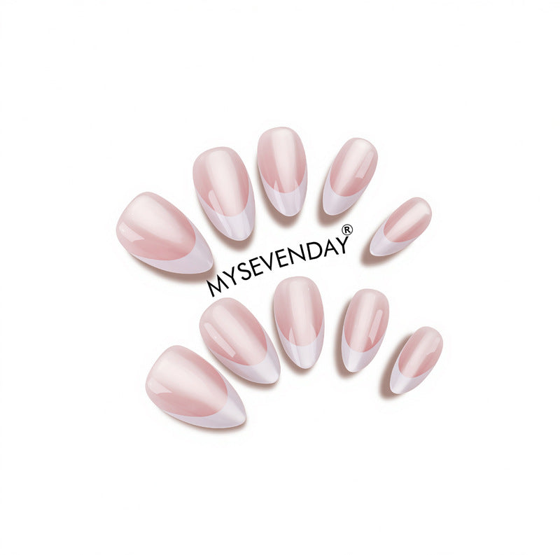 Elegant French Tip Press-On Nail Art Kalsten