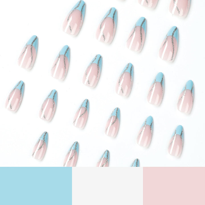 Artful nail art with glitter lines Kalsten