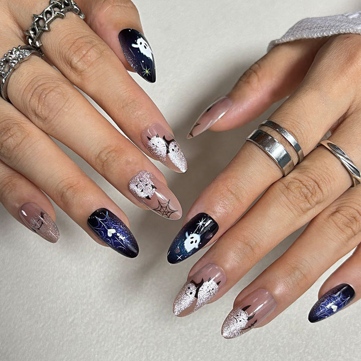 Decorative Press-On Nail Set with Artful Designs Kalsten