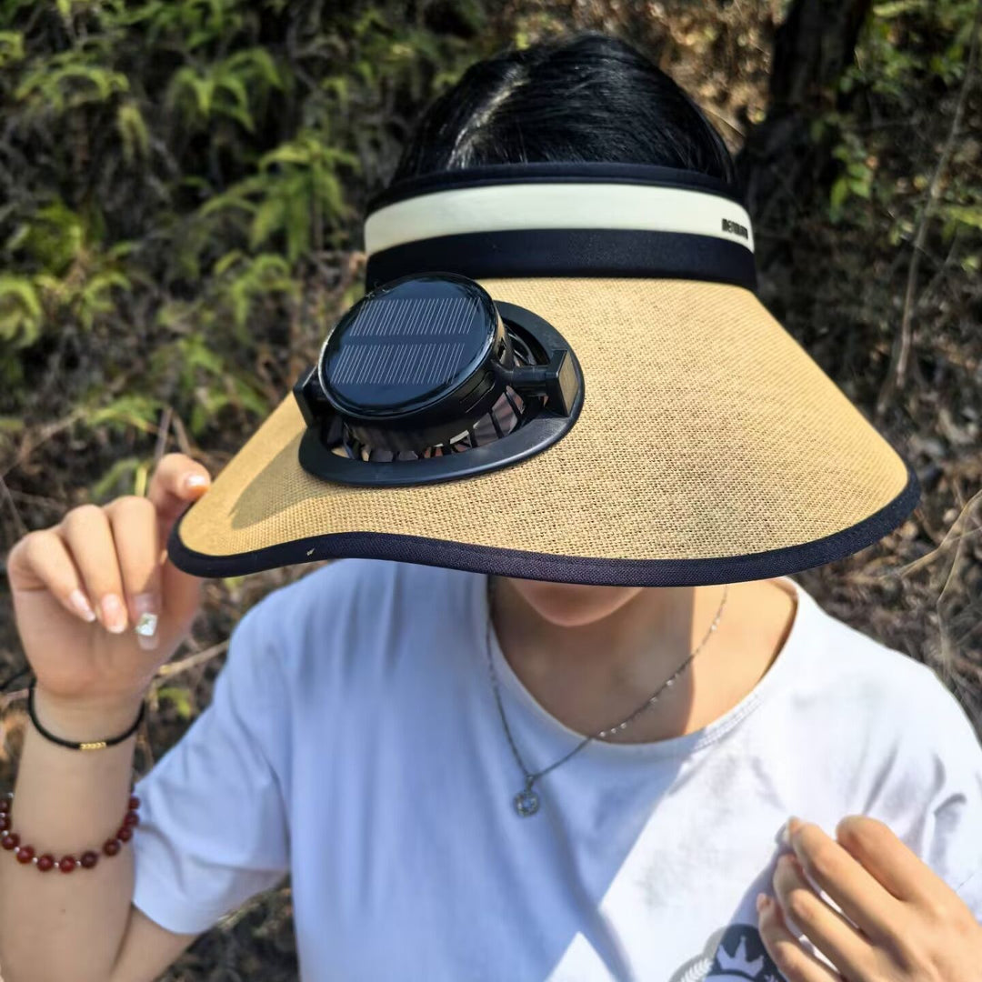 Sun protection visor with solar powered fan Kalsten