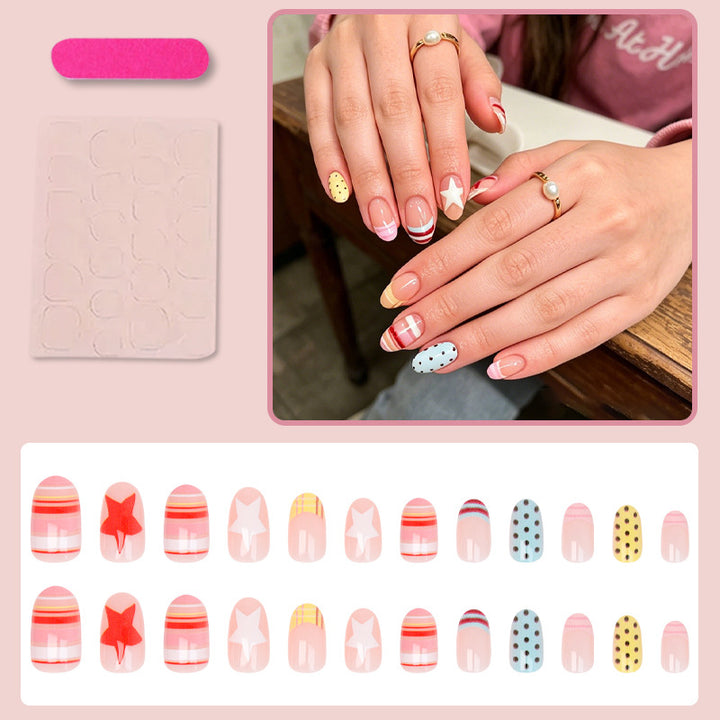 Artificial nail set with cheerful patterns Kalsten