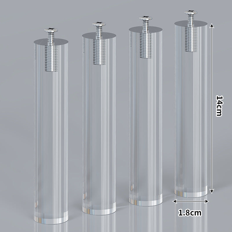Large Wall-Mounted Clear Acrylic Floating Display Shelf Panel with Pre-Drilled Standoffs