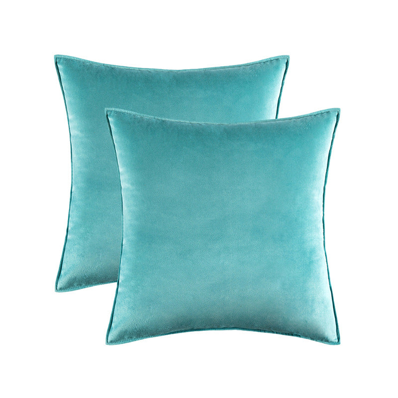 Plush Velvet Square Decorative Pillow Cover Pair with Knife-Edge Seam and Hidden Zipper