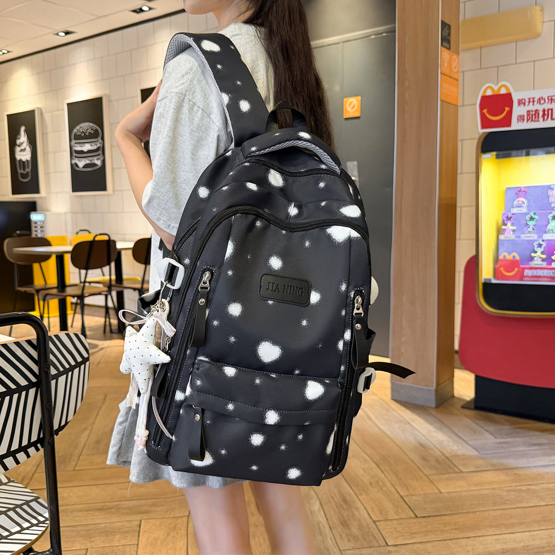 Playful Dot-Printed School Backpack Kalsten