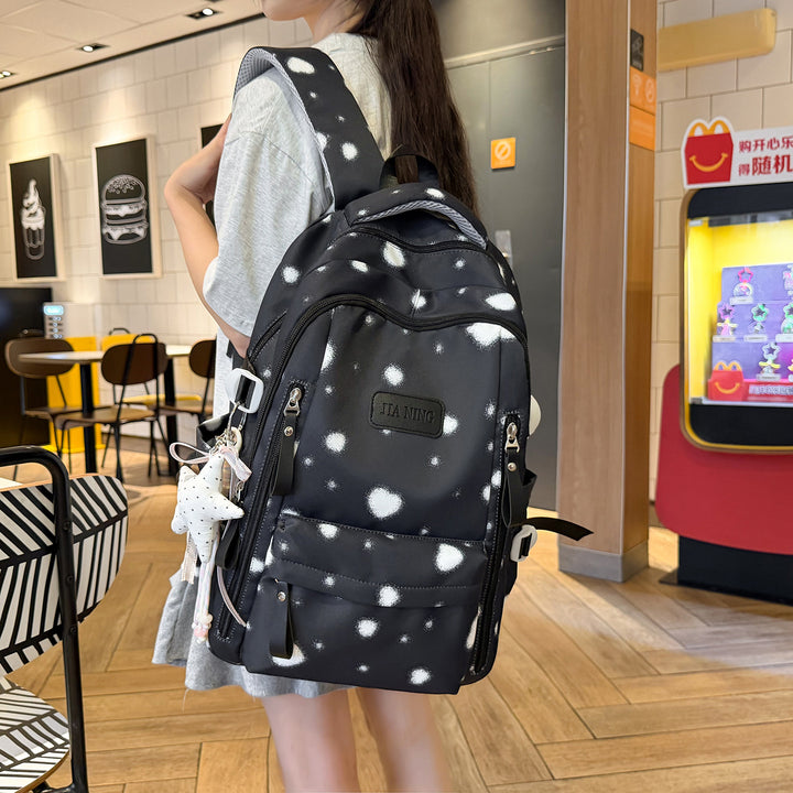 Playful Dot-Printed School Backpack Kalsten